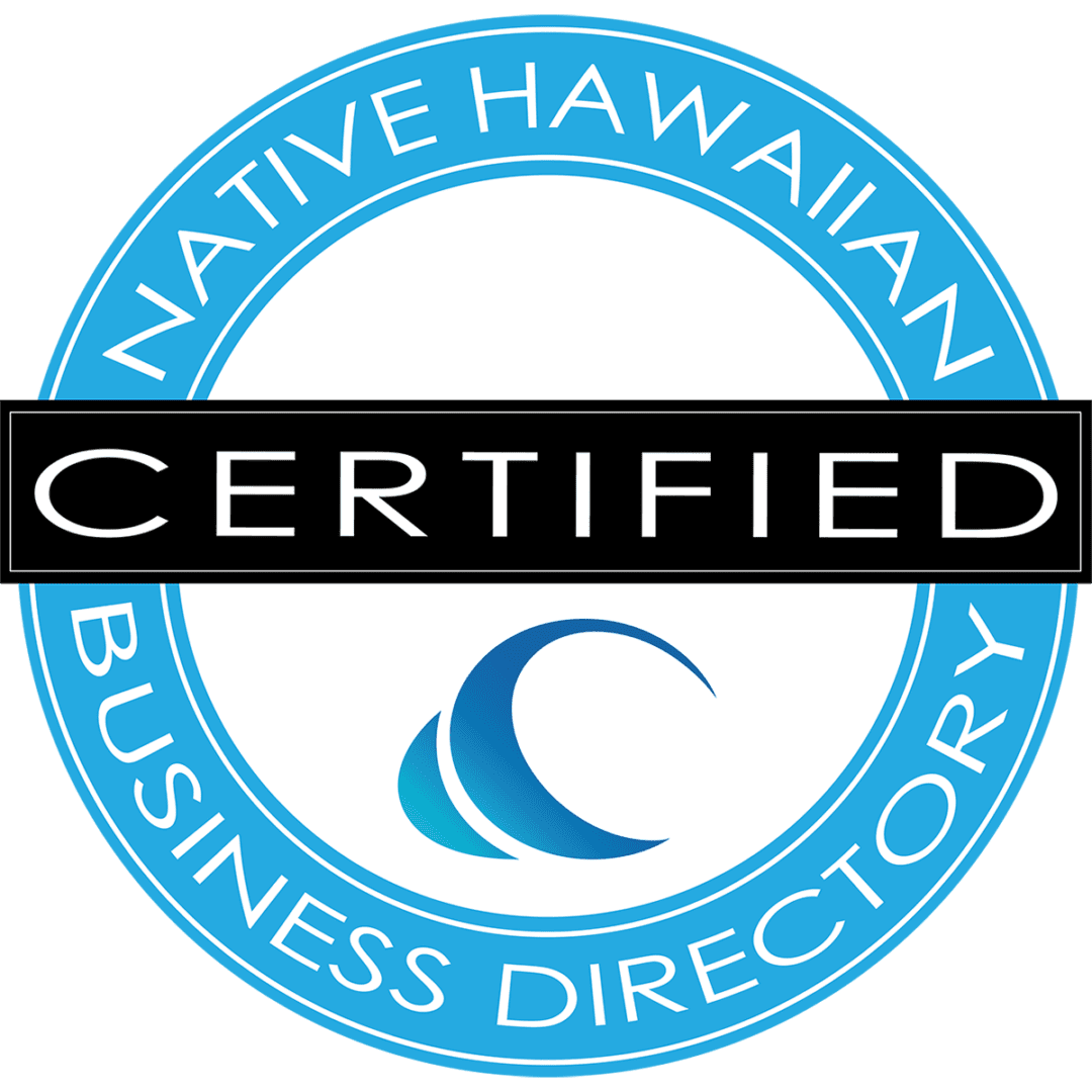 A blue and black logo for native hawaiian business directory